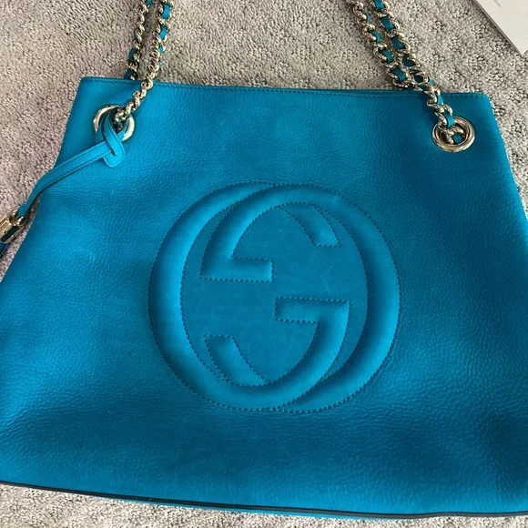 🖤SOLD🖤Gucci Soho Peacock Blue Bag - Picture 2 of 11